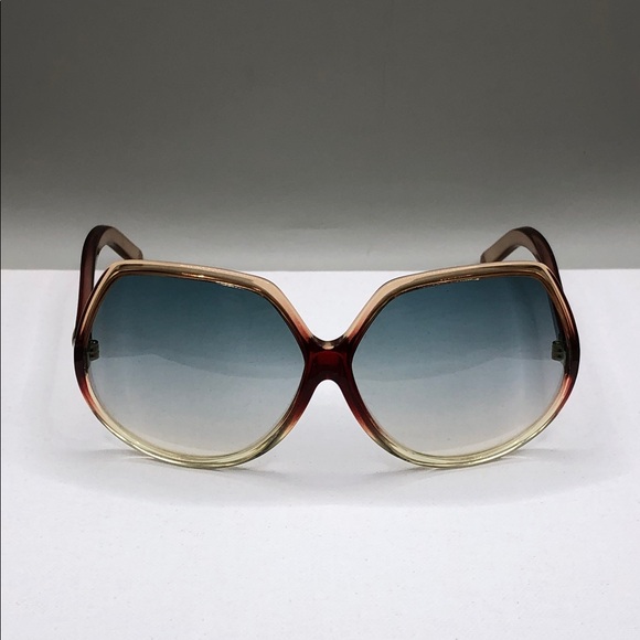 Annie Saral Paris France Vintage Retro Designer Sunglasses Oversized Ombre - Picture 2 of 14